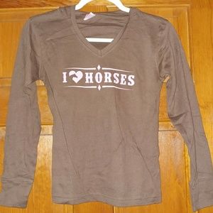 Horses Thermal Henley juniors shirt